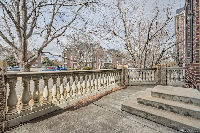 view of patio featuring a residential view