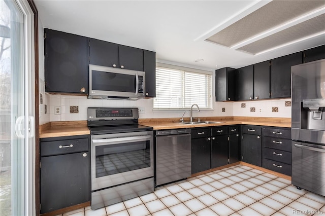 kitchen with sink and stainless steel appliances