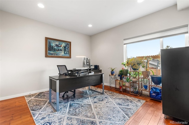 1353 Quaker St, Golden, CO 80401 - office featuring hardwood / wood-style flooring and recessed lighting