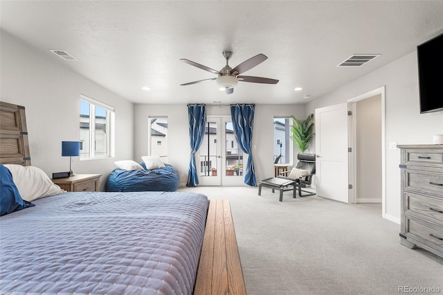 1353 Quaker St, Golden, CO 80401 - carpeted bedroom featuring multiple windows, recessed lighting, and a ceiling fan