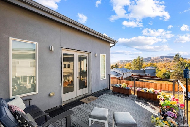 1353 Quaker St, Golden, CO 80401 - wooden terrace featuring french doors and a mountain view