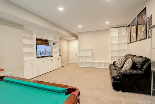 playroom featuring carpet and recessed lighting