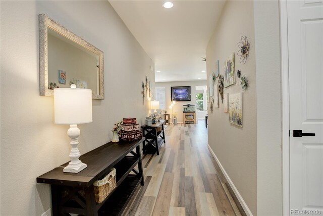 6630 S Coolidge Ct, Aurora, CO 80016 - corridor with wood finished floors and recessed lighting