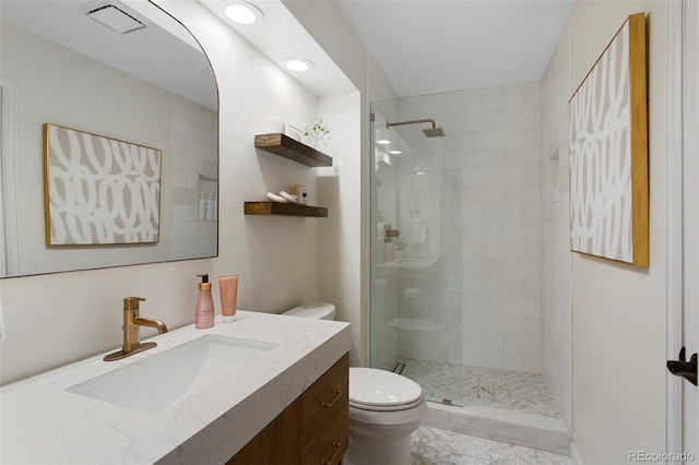 7027 Chestnut Hill St, Highlands Ranch, CO 80130 - full bathroom featuring vanity, walk in shower, and recessed lighting