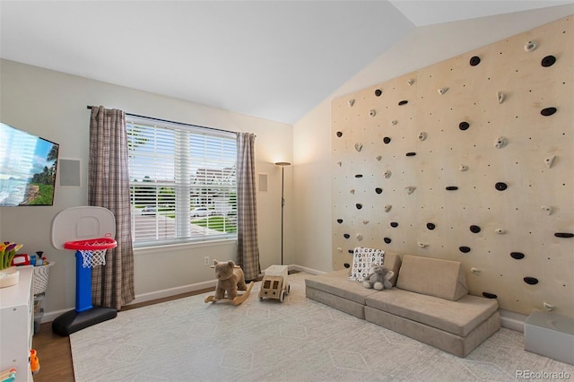 7027 Chestnut Hill St, Highlands Ranch, CO 80130 - playroom featuring lofted ceiling and baseboards