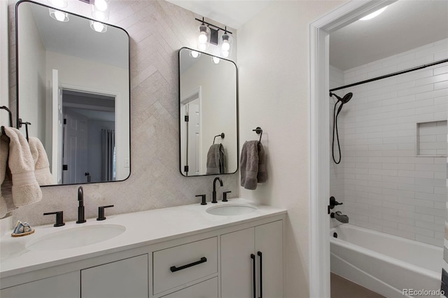 7027 Chestnut Hill St, Highlands Ranch, CO 80130 - bathroom featuring double vanity and shower / tub combination
