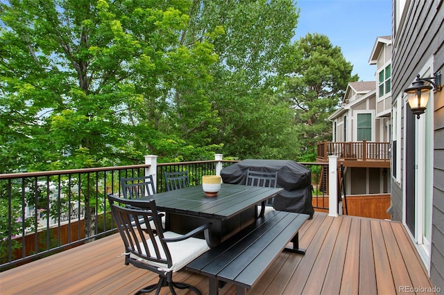 7027 Chestnut Hill St, Highlands Ranch, CO 80130 - deck with outdoor dining area and area for grilling