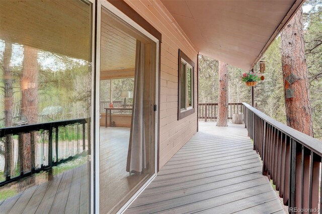 28251 Shadow Mountain Dr, Conifer, CO 80433 - view of wooden deck