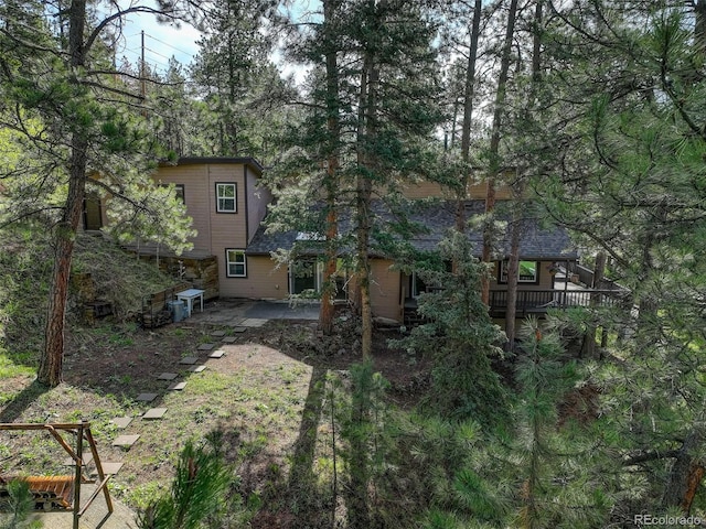 28251 Shadow Mountain Dr, Conifer, CO 80433 - view of yard featuring a patio area