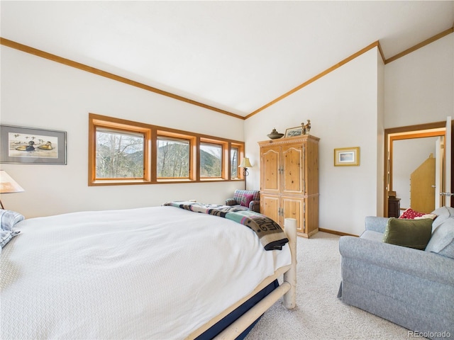 620 Tennis Club Rd Unit 1339, Dillon, CO 80435 - carpeted bedroom with lofted ceiling and crown molding