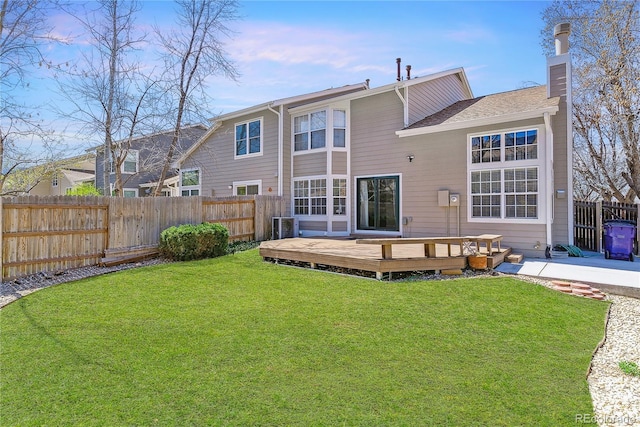 1550 S Syracuse St, Denver, CO 80231 - rear view of property featuring a deck and a chimney