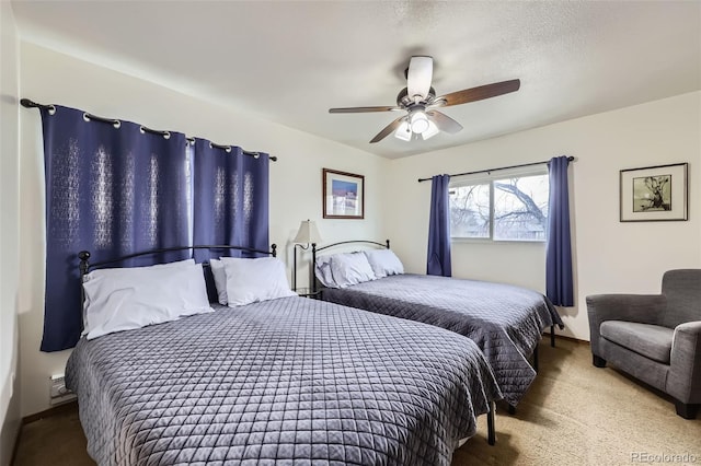 195 Briggs St, Erie, CO 80516 - bedroom with a ceiling fan, carpet floors, and a textured ceiling