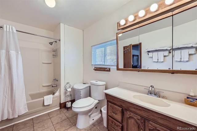 195 Briggs St, Erie, CO 80516 - full bathroom featuring tile patterned flooring, shower / tub combo, toilet, and vanity
