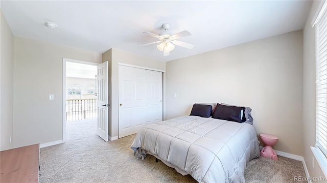 9353 E 146th Ave, Brighton, CO 80602 - bedroom with carpet floors, ceiling fan, a closet, and multiple windows