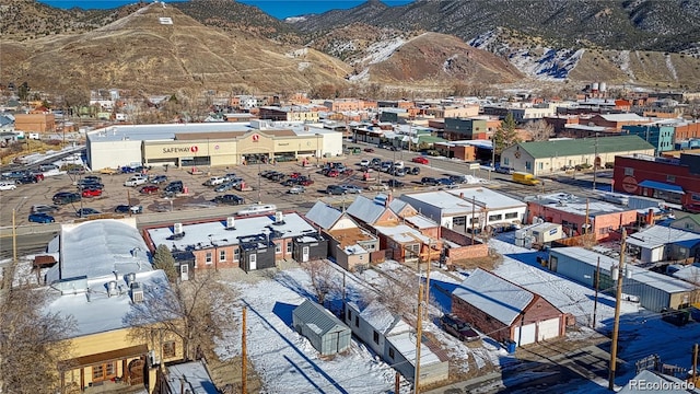 aerial view with a mountain view