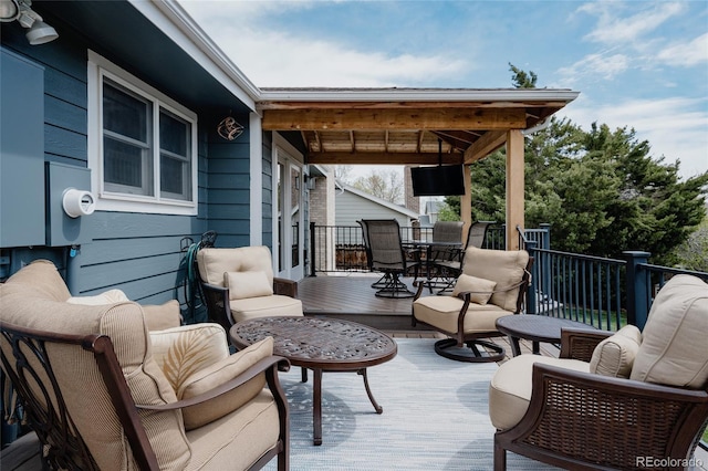 6386 S Pierson St, Littleton, CO 80127 - wooden terrace with outdoor dining space