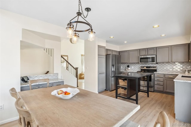 dining area featuring light hardwood / wood-style floors