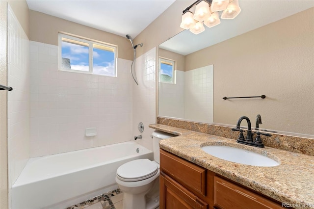 11335 W 54th Ln, Arvada, CO 80002 - bathroom featuring vanity, toilet, and washtub / shower combination
