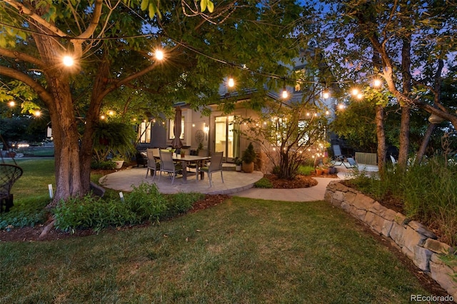 view of yard with a patio