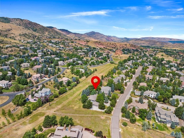 bird's eye view featuring a mountain view