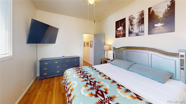 bedroom featuring light hardwood / wood-style flooring