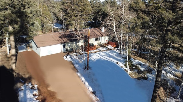 view of snowy aerial view