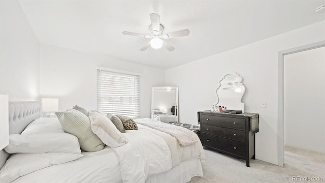 677 Vrain St Unit 15, Denver, CO 80204 - bedroom featuring light colored carpet and ceiling fan