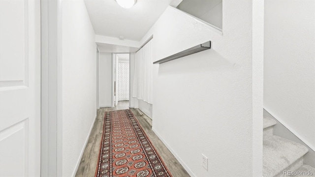 677 Vrain St Unit 15, Denver, CO 80204 - hallway with wood finished floors and baseboards