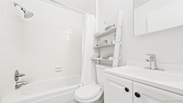 677 Vrain St Unit 15, Denver, CO 80204 - bathroom with toilet, shower / bath combination with curtain, and vanity