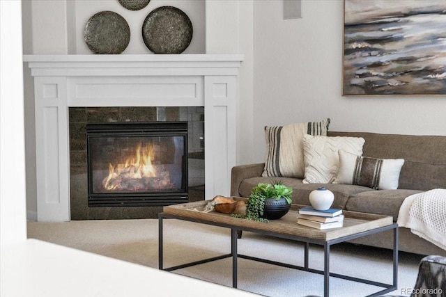 10683 Amesbury Way, Highlands Ranch, CO 80126 - living room with a tiled fireplace