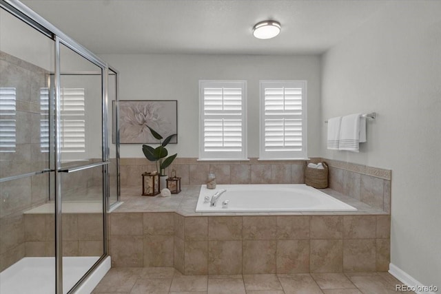 10683 Amesbury Way, Highlands Ranch, CO 80126 - full bath with a garden tub, a shower stall, and tile patterned floors