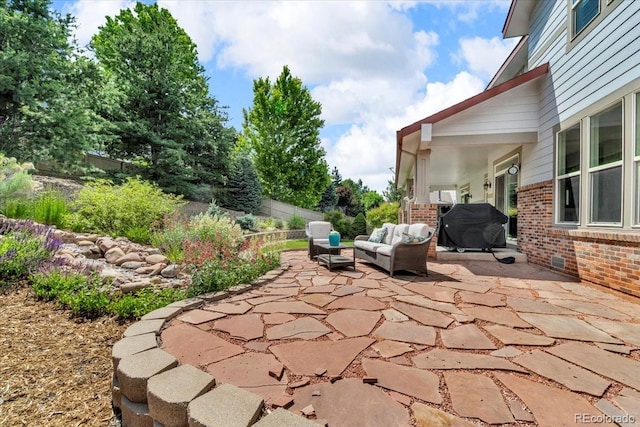 10683 Amesbury Way, Highlands Ranch, CO 80126 - view of patio / terrace featuring an outdoor hangout area and grilling area