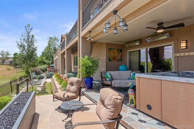 8070 W Progress Cir, Littleton, CO 80123 - patio / terrace with an outdoor living space, a patio, and a ceiling fan