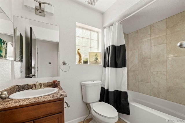 4713 Perth St, Denver, CO 80249 - full bath featuring toilet, shower / tub combo, vanity, and baseboards