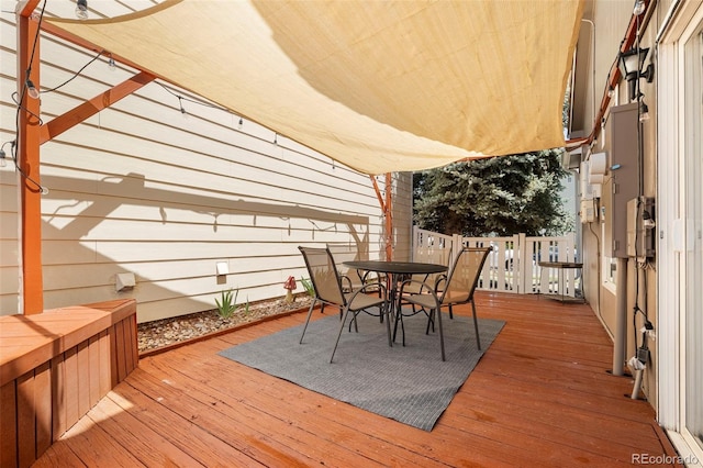 4713 Perth St, Denver, CO 80249 - wooden deck featuring outdoor dining area