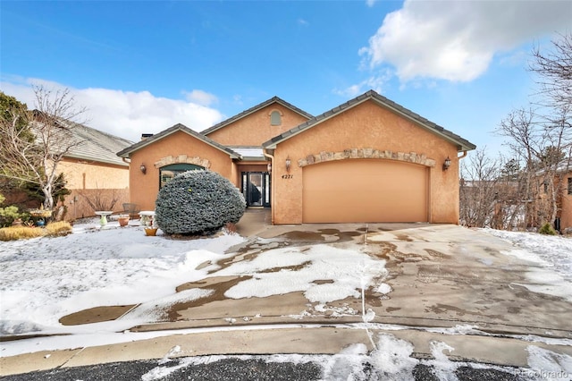 view of front of house with a garage