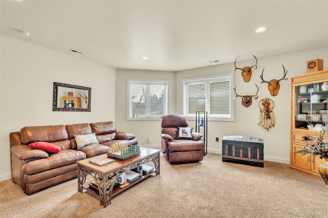 view of carpeted living room