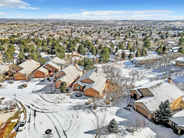 view of snowy aerial view