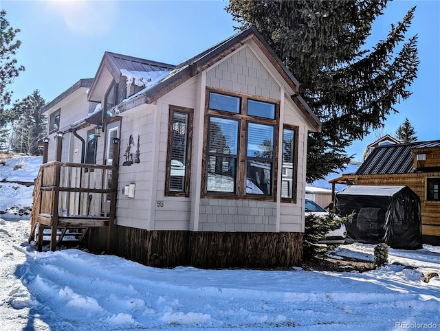 view of snowy exterior