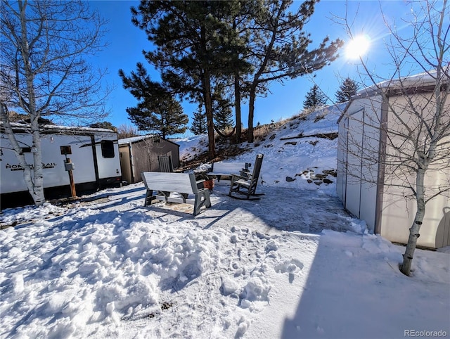 view of snowy yard