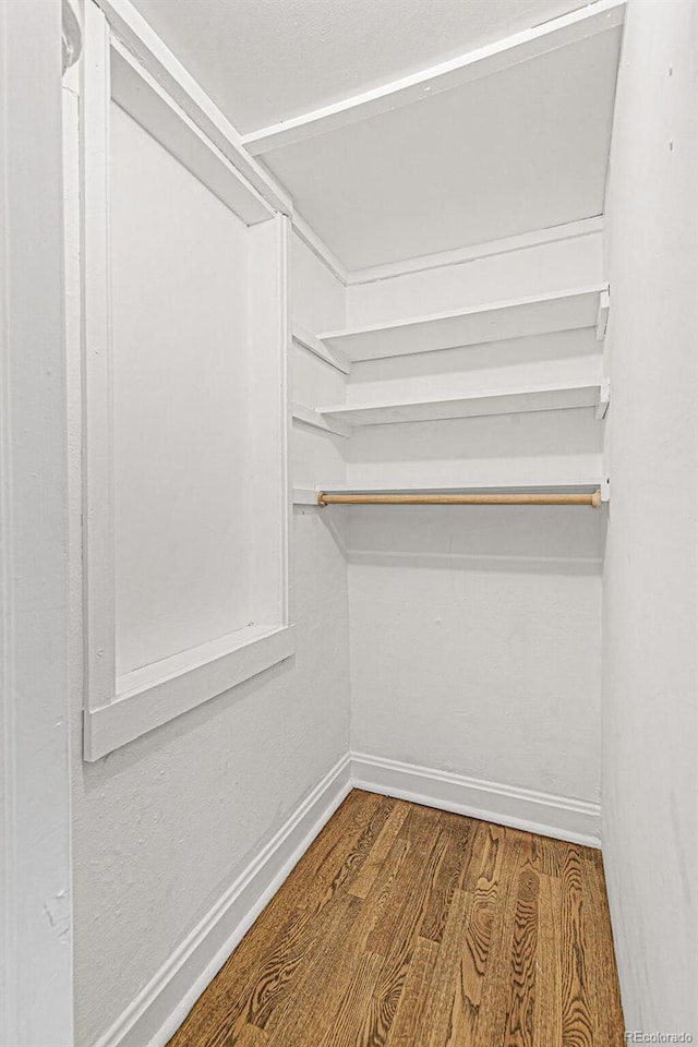 spacious closet with hardwood / wood-style floors