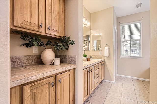 bathroom featuring vanity and tile patterned floors