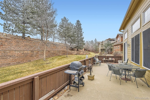 view of patio featuring grilling area