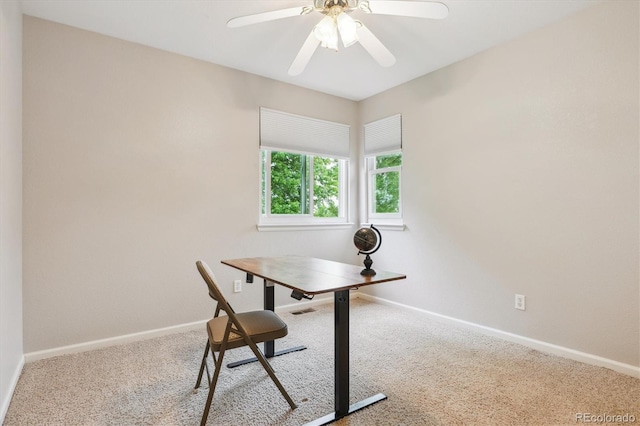 6534 S Union Way, Littleton, CO 80127 - carpeted office space featuring baseboards and ceiling fan