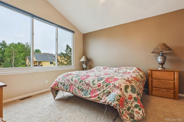 6534 S Union Way, Littleton, CO 80127 - carpeted bedroom with vaulted ceiling, baseboards, and ceiling fan