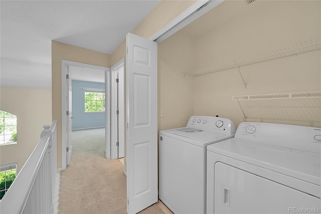4006 E Geddes Cir, Centennial, CO 80122 - laundry area featuring washer and clothes dryer and light carpet
