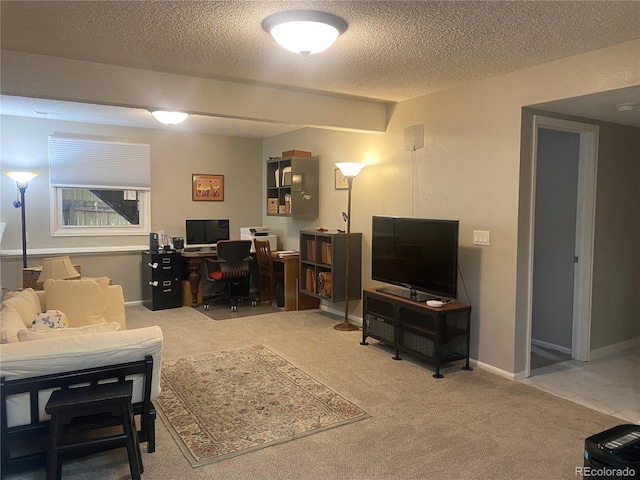 5479 E Weaver Ave, Centennial, CO 80121 - home office with carpet flooring and a textured ceiling