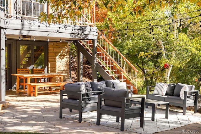 view of patio / terrace with an outdoor living space