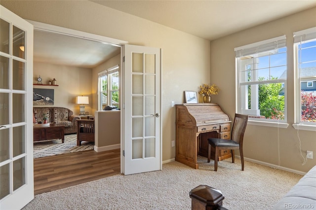 2192 Paint Pony Cir, Castle Rock, CO 80108 - carpeted office with french doors and baseboards