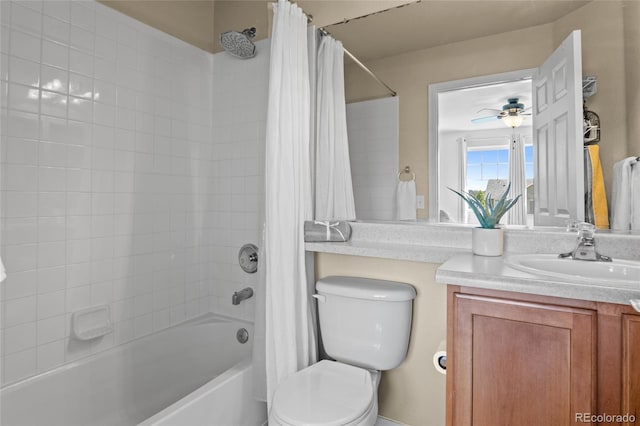 2192 Paint Pony Cir, Castle Rock, CO 80108 - full bath with shower / bathtub combination with curtain, vanity, and ceiling fan